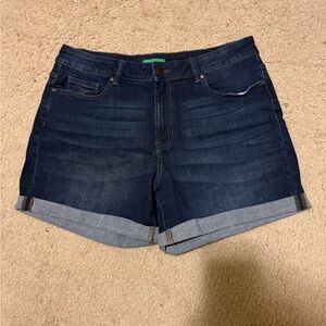 Dark Blue Dip Denim Women's Shorts